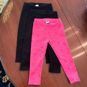 3 Pairs Fleece Lined Gap Leggings. Size 3 Years